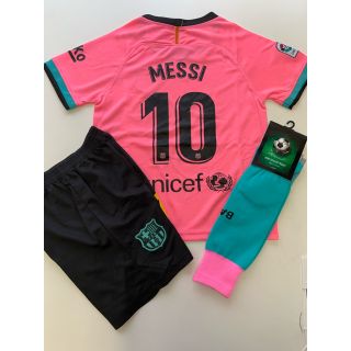 140cm バルセロナ新モデル　メッシ　子供サッカーユニフォーム三点セット(Tシャツ/カットソー)