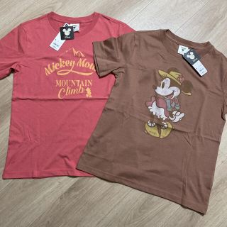 ジーユー(GU)のGU ミッキーシリーズTシャツ2枚セット　未使用タグ付き(Tシャツ(半袖/袖なし))