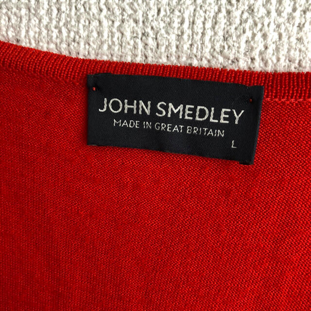 JOHN SMEDLEY(ジョンスメドレー)のJOHN SMEDLEY Vネック　ニット　セーター　ジョンスメドレー　赤　L メンズのトップス(ニット/セーター)の商品写真