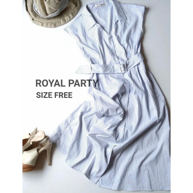 ROYAL PARTY(ロイヤルパーティー)のノースリーブワンピース　シャツワンピース レディースのワンピース(ひざ丈ワンピース)の商品写真