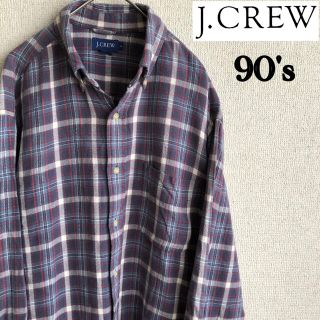 ジェイクルー(J.Crew)の90s J.CREW 長袖　チェック　ネルシャツ　ジェイクルー　Sサイズ　古着(シャツ)