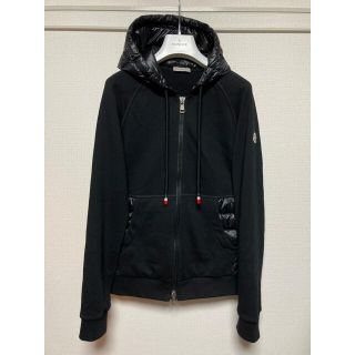 モンクレール(MONCLER)のモンクレール　パーカー　ダウン　スウェット　ロゴ　黒　Sサイズ　Moncler(パーカー)