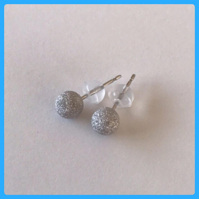 プラチナピアス 丸玉ピアス 5mmプラチナフラッシュボールピアスpt900