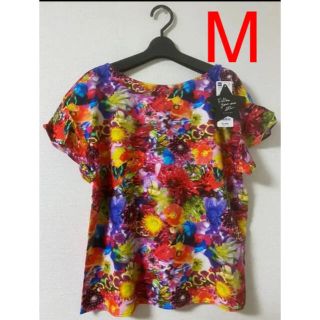 ジーユー(GU)の蜷川実花　GUコラボ　プリントブラウス　M 新品 ミカニナガワ(Tシャツ(半袖/袖なし))