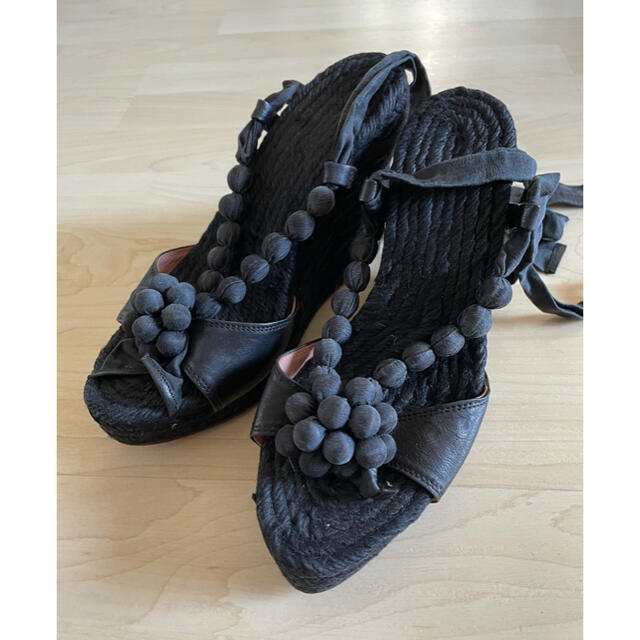 UNITED ARROWS(ユナイテッドアローズ)のウエッジサンダル　ブラック　36 レディースの靴/シューズ(サンダル)の商品写真