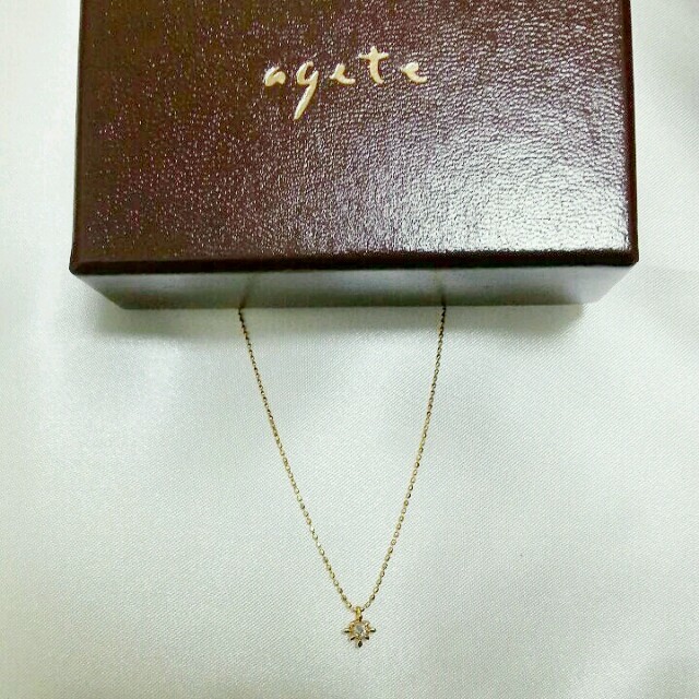 agete(アガット)のアガット ネックレス ダイア yg 本物 宝石 ゴールド レディース 正規品 レディースのアクセサリー(ネックレス)の商品写真