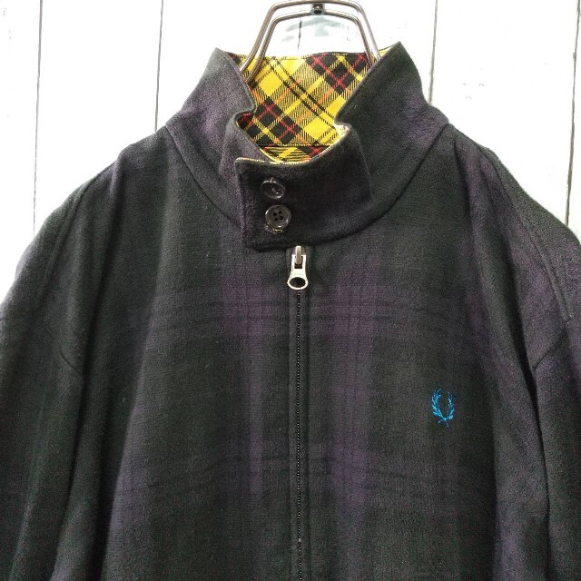 FRED PERRY(フレッドペリー)の【激レア】FRED PERRY 長袖 チェック柄 ワンポイント刺繍 フルジップ メンズのジャケット/アウター(ブルゾン)の商品写真