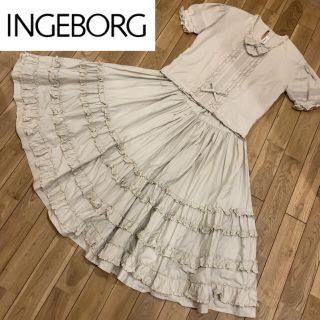 インゲボルグ(INGEBORG)のインゲボルグ　INGEBORG フリル　レース　セットアップ(ロングワンピース/マキシワンピース)