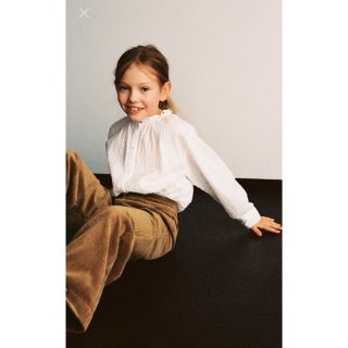 ザラキッズ(ZARA KIDS)の【完売品】ZARA ザラ チュールシャツ オフホワイト キッズ160 Sサイズ(ブラウス)