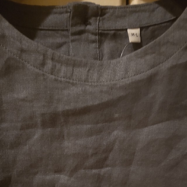 MUJI (無印良品)(ムジルシリョウヒン)の麻　麻半袖ブラウス　ミディアムグレー レディースのトップス(シャツ/ブラウス(半袖/袖なし))の商品写真