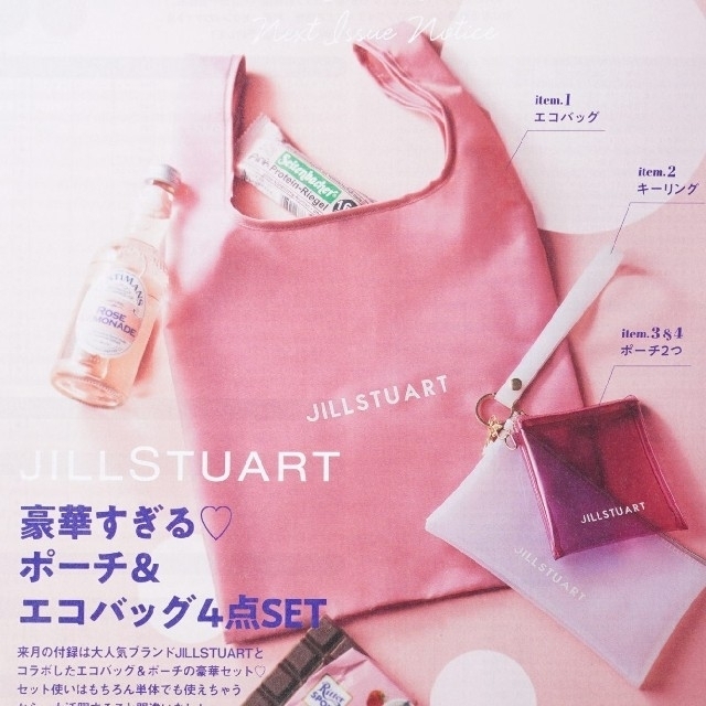 JILLSTUART(ジルスチュアート)のJILLSTUART 付録 ジルスチュアート ポーチ＆エコバッグ4点SET レディースのファッション小物(ポーチ)の商品写真