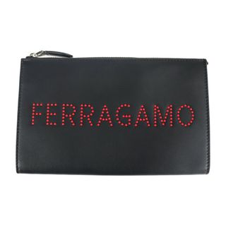 Salvatore Ferragamo サルヴァトーレ フェラガモ バッグ  クラッチバッグ 24 A371 レザー   ELEFANTE   ドキュメントホルダー セカンドバッグ グレー 【本物保証】