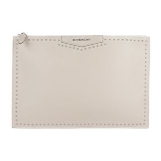 ジバンシィ(GIVENCHY)のGIVENCHY ジバンシィ アンティゴナ ANTIGONA POUCH L クラッチバッグ    カーフレザー ピンクベージュ系 シルバー金具  スタッズ ポーチ セカンドバッグ 【本物保証】(クラッチバッグ)