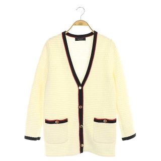 ジャスグリッティー(JUSGLITTY)のジャスグリッティー 19SS 配色ライン カーディガン ニット 長袖 白(カーディガン)