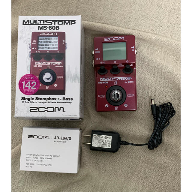 ZOOM MS-60B 　ベース　エフェクター　アダプター付