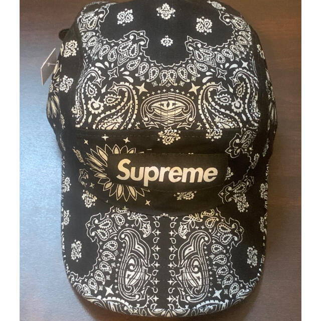 supreme bandana camp cap black