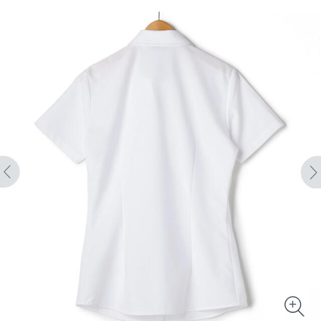 AOKI(アオキ)のAOKI メイク汚れ対応 白織柄 ノンアイロンスキッパー 半袖シャツ　7号 レディースのトップス(シャツ/ブラウス(半袖/袖なし))の商品写真