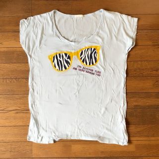 Tシャツ　半袖　レディース　シンプル　ロゴ　サングラス(Tシャツ(半袖/袖なし))