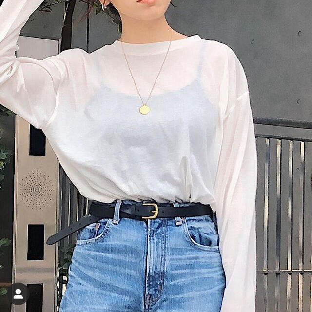 moussy(マウジー)のmoussy SHEER CUT トップス レディースのトップス(Tシャツ(長袖/七分))の商品写真