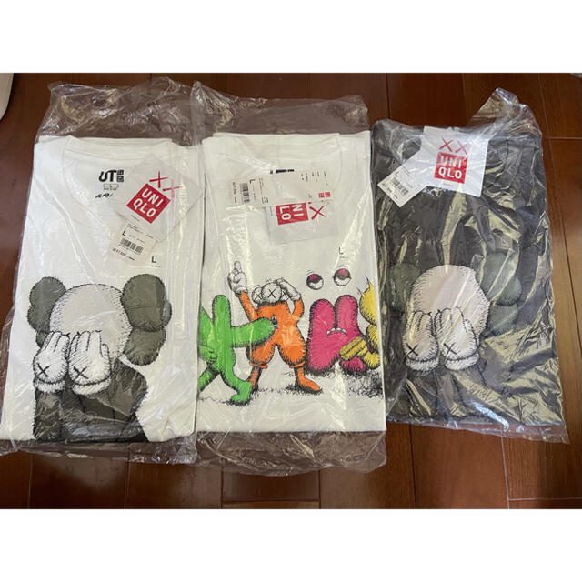 新品未使用 KAWS × UNIQLO TEE L 3枚SET カウズ　ユニクロ