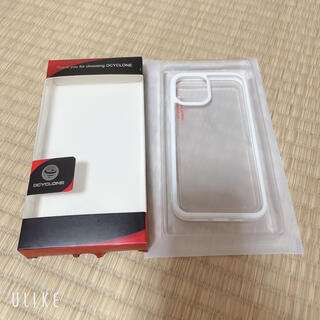 アイフォーン(iPhone)のiPhone12 ホワイト　OCYCLONE クリアガラスケース(iPhoneケース)