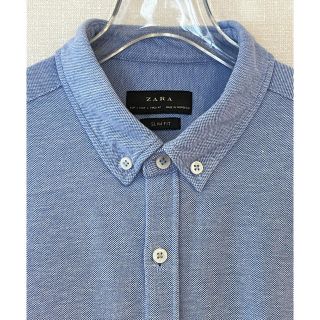 ザラ(ZARA)のZARA ピケ織　ニット　ボタンダウン　M程度（表記サイズL）(シャツ)