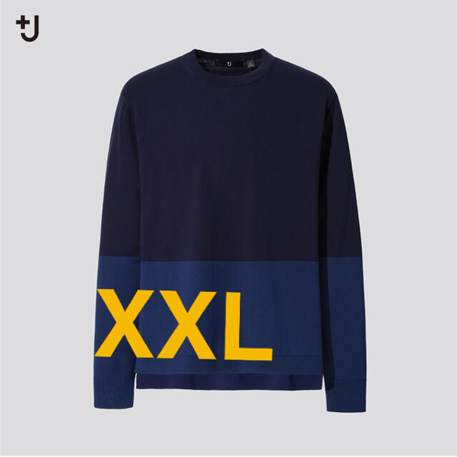 トップスXXL ＋J シルクコットンクルーネックセーター カラーブロック