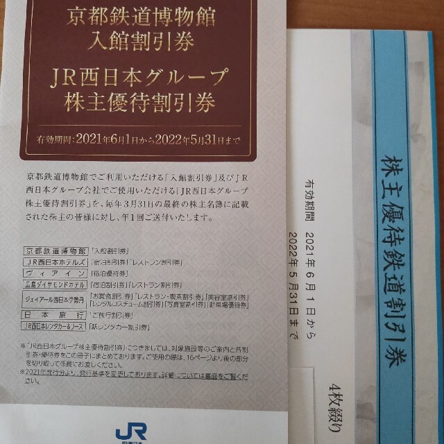 JR西日本 株主優待鉄道割引券