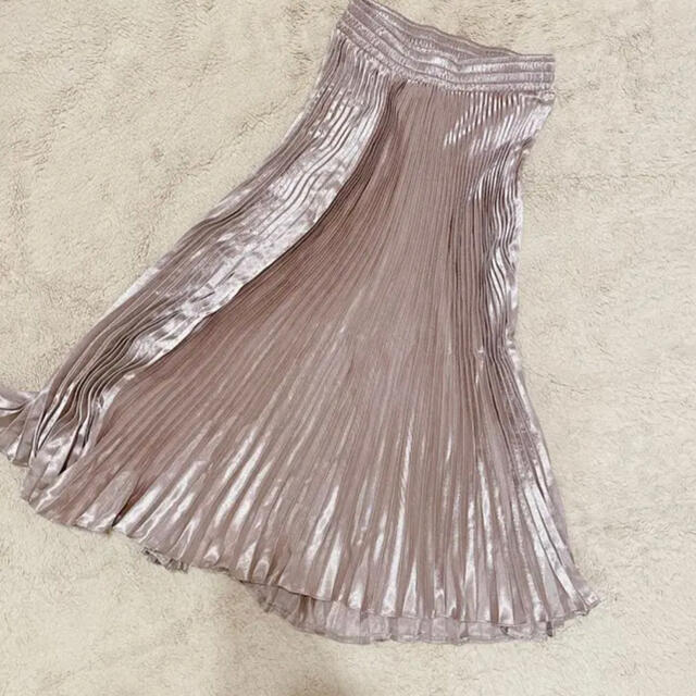 サテン風プリーツスカート レディースのスカート(ロングスカート)の商品写真