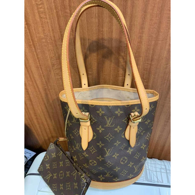 LOUIS VUITTON バケットPM トートバッグ モノグラム ブラウン