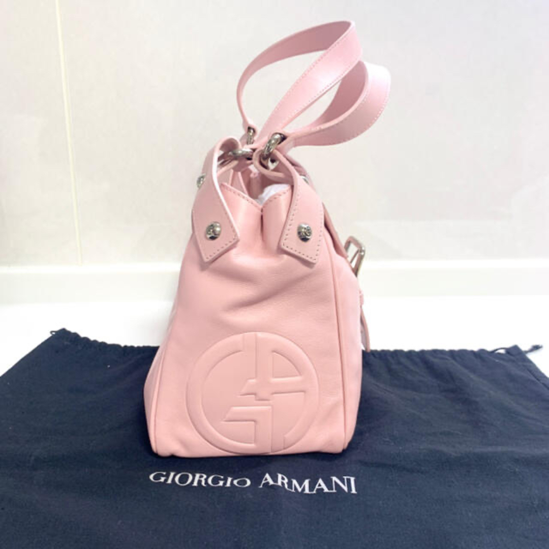 Giorgio Armani(ジョルジオアルマーニ)のジョルジオアルマーニ❤️新品❤️肩掛けベルテッドバッグ／ピンク レディースのバッグ(ハンドバッグ)の商品写真
