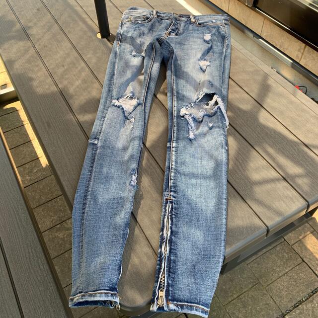 mnml M1 DENIM USED スキニーデニムパンツ 30 FOG