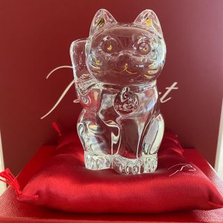 バカラ(Baccarat)のバカラ　まねき猫　S  座布団、お箱、ショッパー有り(置物)