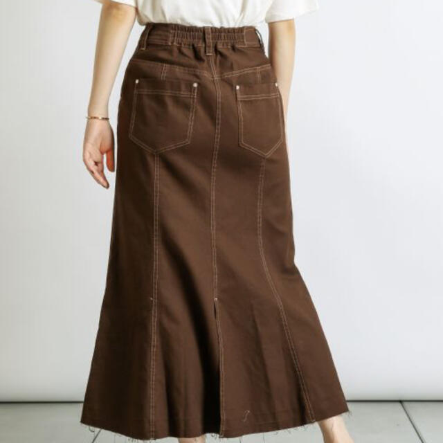 natural couture(ナチュラルクチュール)のnationalcouture マーメイドフレアデニムスカート ブラウン レディースのスカート(ロングスカート)の商品写真
