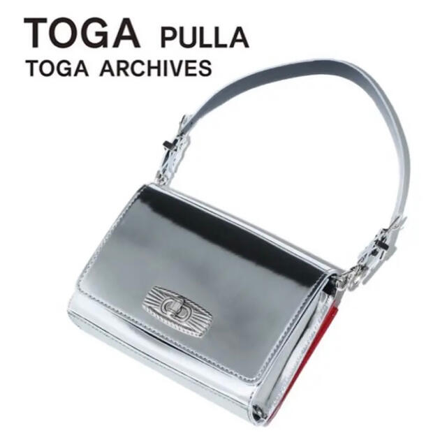 新品未使用タグ付きColor新品 定価5.0万円　TOGA PULLA レザーミニバッグ シルバー