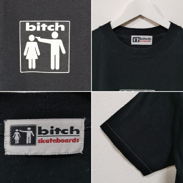 M 90s bitch skateboards ビッチ Tシャツ 黒 USA製