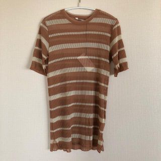 ユナイテッドアローズ(UNITED ARROWS)のオーラリー　シースルーリブボーダートップス【専用】(カットソー(半袖/袖なし))