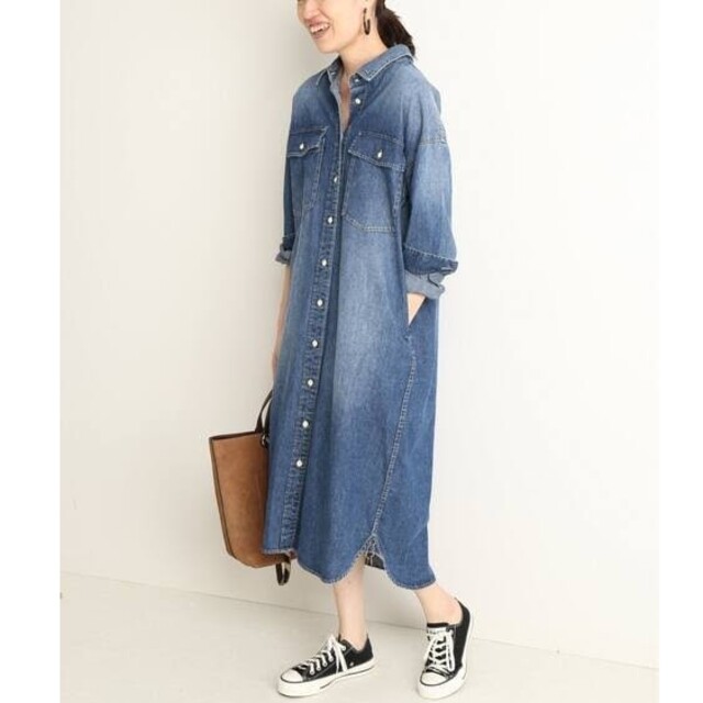 SLOBE IENA(スローブイエナ)の【ぱんな様専用】SLOBE イエナ Le Denim デニムワンピース レディースのワンピース(ロングワンピース/マキシワンピース)の商品写真