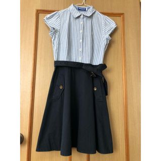 BURBERRY BLUE LABEL(ストライプ ・ ひざ丈ワンピース)の BURBERRY BLUE LABEL(ストライプ ・ ひざ丈ワンピース)の