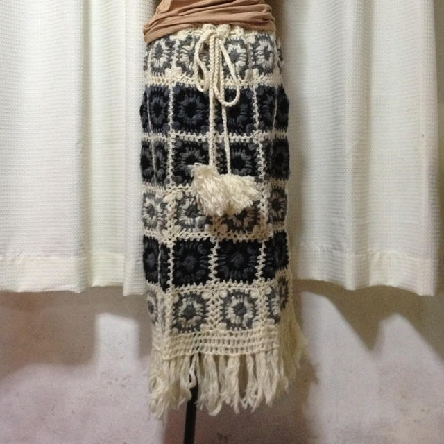 エスニック系☆毛糸のスカート レディースのスカート(ロングスカート)の商品写真