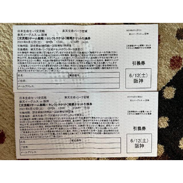 阪神タイガースチケット　7月13日(火) 2枚セット