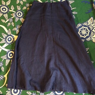 ムジルシリョウヒン(MUJI (無印良品))の無印良品 フレアスカート紺色(ロングスカート)