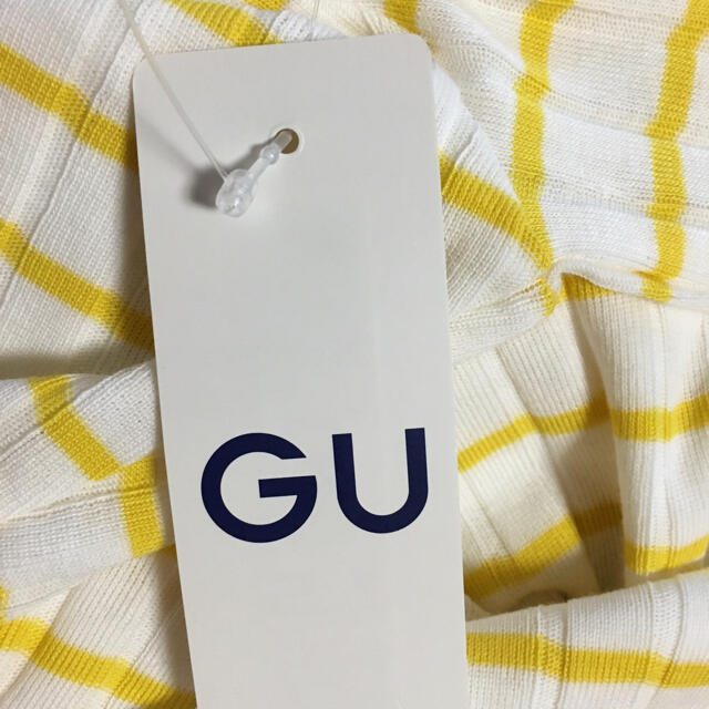 GU(ジーユー)のGU新品ボーダーリブT  Lサイズ レディースのトップス(Tシャツ(長袖/七分))の商品写真