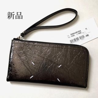 マルタンマルジェラ(Maison Martin Margiela)の新品 メゾン マルジェラ メタリックグレー L字ジップ ウォレット 長財布(財布)