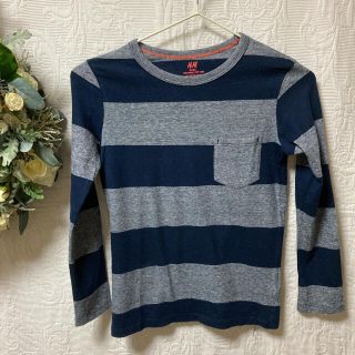 エイチアンドエム(H&M)のH&M（エイチアンドエム）オーガニックコットン ボーダー長袖カットソー(Tシャツ/カットソー)