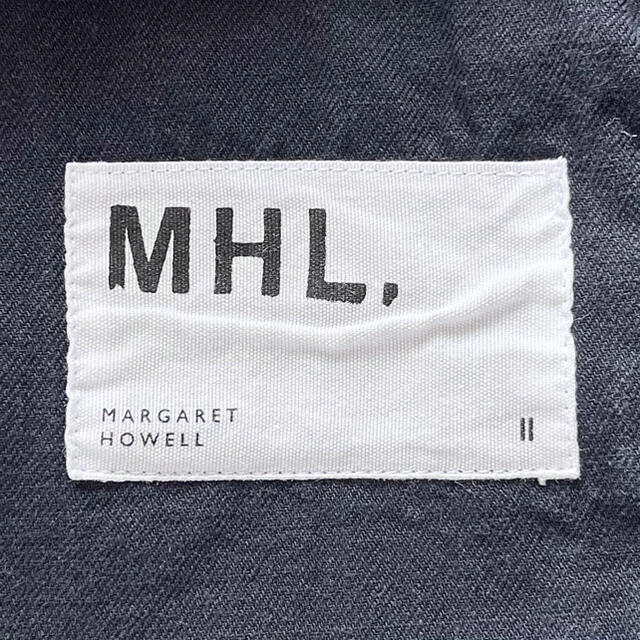 MARGARET HOWELL(マーガレットハウエル)のLOOK掲載 MHL. 製品染めウエストベルト付きスカート スミクロ サイズ2 レディースのスカート(ロングスカート)の商品写真