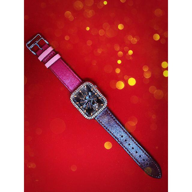 アップルウォッチ 最高ランクダイヤカバーローズ　本革レザーベルト 38/40mm レディースのファッション小物(腕時計)の商品写真