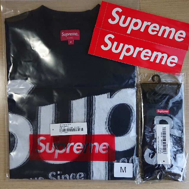 Supreme Intarsia Spellout S/S Top ソックスセッ