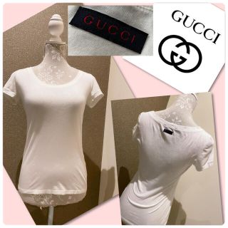 グッチ(Gucci)の♡GUCCI グッチ　イタリア製　バックロゴ入り　ストレッチTシャツ♡(Tシャツ(半袖/袖なし))