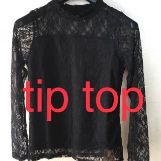 ティップトップ(tip top)の【新品】黒レース　トップス(カットソー(長袖/七分))